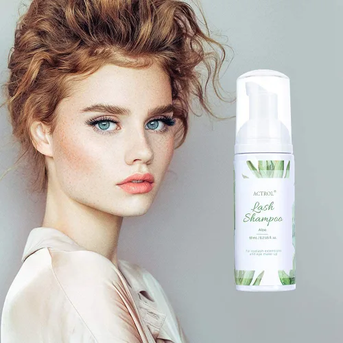 Miniatura 5 de ACTROL Limpiador de extensiones de pestañas, 2.0 fl oz, champú natural para extensiones de pestañas, aloe profesional, limpiador espumoso