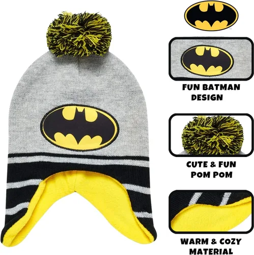 Miniatura 17 de DC Comics Conjunto de 2 pares de guantes o manoplas de invierno de Batman para niños (niños pequeños)