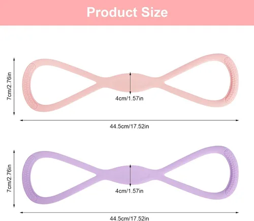 Miniatura 2 de 8 Bandas de Resistencia para Mujeres, 2 Piezas Bandas de Ejercicio Bandas de Resistencia con Asas, Bandas de Ejercicio Portátiles con Forma de 8