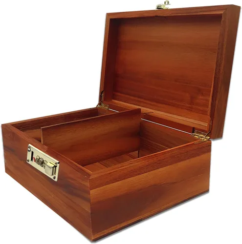 Miniatura 11 de MFLUEEWR Caja Grande de Madera con Tapa con Bisagras con Cerradura de Combinación, Caja de Almacenamiento de Madera Cofre Decorativo con Cerradura