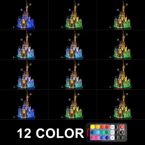 Miniatura 5 de BRIKSMAX Kit de iluminación LED para LEGO-43222 Disney Castle (versión de control remoto), compatible con el modelo de bloques de construcción