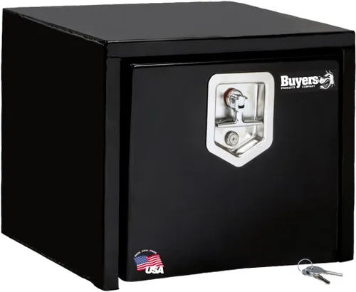 Miniatura 9 de Buyers Products 1703349 - Caja de acero negro para debajo de la carrocería con pestillo de mango en T, 14 x 12 x 18 pulgadas, caja de herramientas