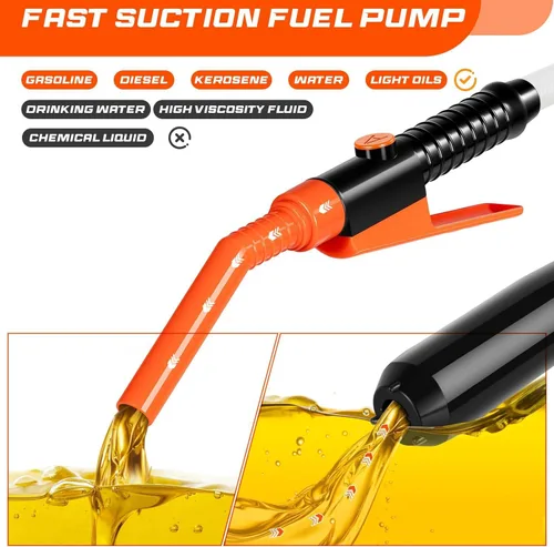 Miniatura 2 de Bomba eléctrica de transferencia de combustible, bomba de sifón de transferencia de fluido portátil de 2.4 GPM con tubería de aceite, bombas de gas