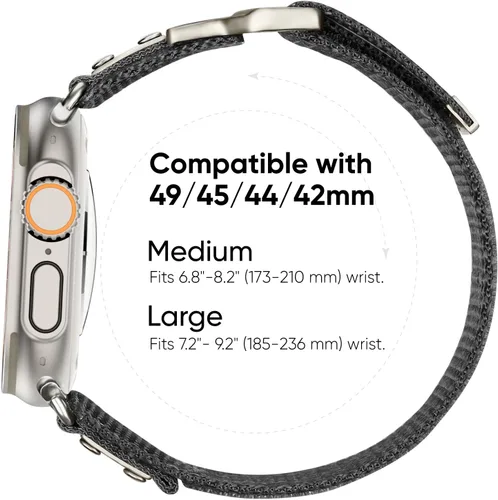 Miniatura 4 de Suitisbest Correa deportiva compatible con Apple Watch Ultra 2 Band/Apple Watch Ultra Band 1.929 in 1.772 in 1.732 in 1.654 in para hombre, correa