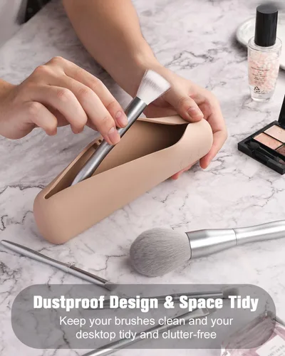 Miniatura 10 de FERYES Soporte para brochas de maquillaje de viaje, Negro, L, Simplicidad