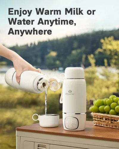 Miniatura 6 de Calentador de biberones portátil para viajes, calentador de leche materna y fórmula de calentamiento rápido con batería de 16,000 mAh, calentador
