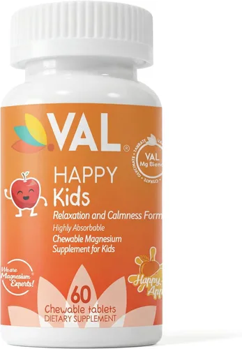 VAL Magnesio para Niños | Magnesio de Alta Absorción para Calma, Relajación y Concentración | Glicinato de Mg, Citrato y Taurato | con Vitamina B6,