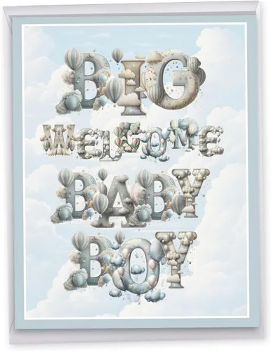 Miniatura 15 de NobleWorks - Tarjeta de felicitación para recién nacido con sobre (grande 8.5 x 11 pulgadas) - Baby On The Way J6355BBG