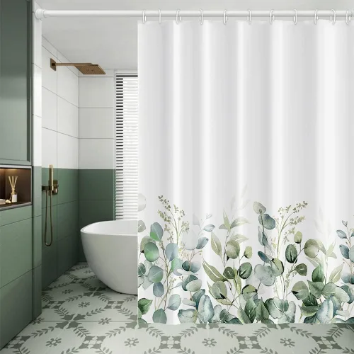 Miniatura 15 de Cortina de Ducha Floral Bohemia Negra Flores de Mediados de Siglo Botánica Moderna Elegante Estética Cortina de Ducha para Decoración de Baño