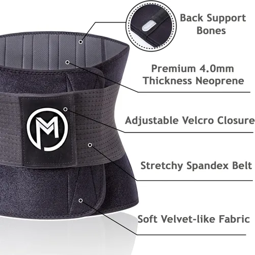 Miniatura 5 de MERMAID'S MYSTERY Faja reductora de cintura con barras de apoyo para la espalda, cinturón de fitness que mejora el sudor para hombres y mujeres