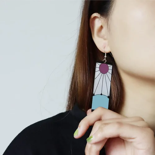 Miniatura 4 de Tanjiro - Pendientes colgantes para mujer, anime cosplay para hombres, Kimetsu No Yaiba, anime cosplay, regalo de Navidad para niñas, Acrílico, otro