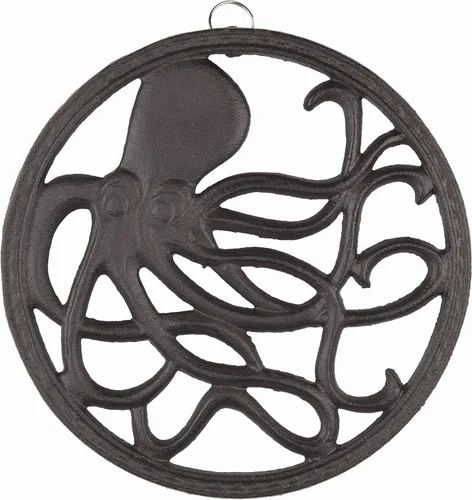 GASARÉ, Salvamanteles de hierro fundido para platos calientes, ollas y sartenes, salvamanteles de metal, diseño de pulpo, tapas de patas de goma,