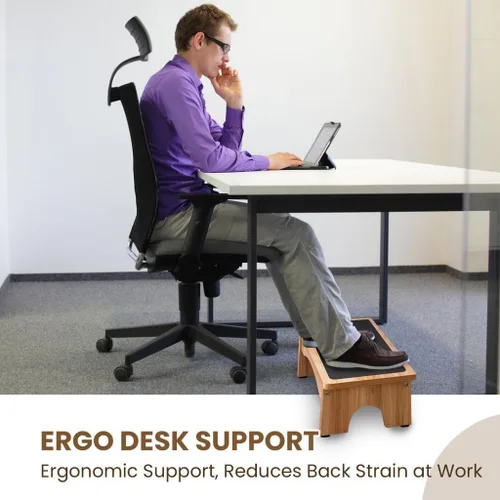 Miniatura 5 de StrongTek Reposapiés ajustable para debajo del escritorio, inclinación de ajuste de 3 niveles, taburete de 7 pulgadas para niños y adultos, taburete