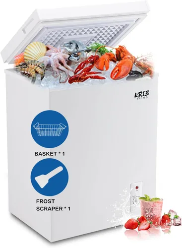 Miniatura 10 de KRIB BLING - Congelador de cofre de 5.0 pies cúbicos con control de temperatura de 7 marchas (-16°F a -48°F), congelador compacto profundo con cesta
