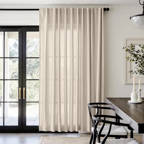 Miniatura 100 de JINCHAN Cortinas de lino de 108 pulgadas de largo, juego de 2 paneles, cortinas de ventana para sala de estar y dormitorio, cortinas