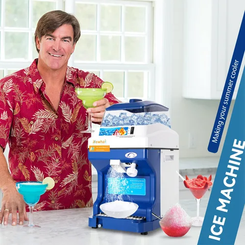 Miniatura 5 de Newhai Máquina de afeitar de hielo comercial Trituradora de hielo eléctrica Máquina de hielo afeitado 300 W Máquina automática de cono de nieve 1400