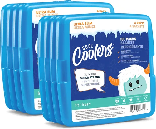 Miniatura 11 de Cool Coolers by Fit + Fresh, 4 Pack Slim Ice Packs, Space Saving Reusable Ice Packs for Lunch Boxes or Coolers