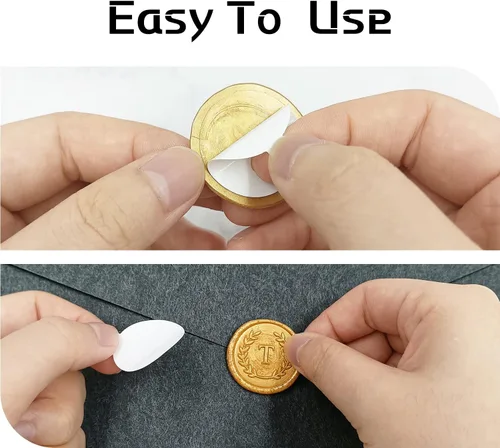 Miniatura 3 de 100 calcomanías adhesivas de cera con letra M dorada, hechas a mano, sin necesidad de sellar, rasgar y usar calcomanías de cera para invitaciones