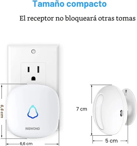 Miniatura 6 de Timbre de puerta con sensor de movimiento inalámbrico: timbre de entrada de negocios, detector de movimiento para interiores zumbador