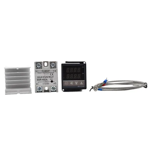 Miniatura 3 de Controlador digital de temperatura REX-C100 REX C100 Termostato + 40DA SSR Relé+Termopar K Sonda de 3.3 ft (juego B)