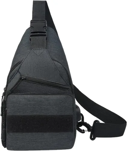 SNGSHJ Bolso bandolera para hombre, bolso cruzado para el pecho, impermeable, de gran capacidad, casual, para hombre, Negro -, Mochilas de mochila