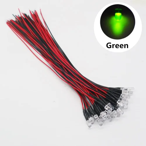 Miniatura 3 de 20 unids/lote DC12V F5mm 7.9 in redondo precableado agua claro LED lámpara bombilla pre-cableado emisor diodos para bricolaje decoración del hogar
