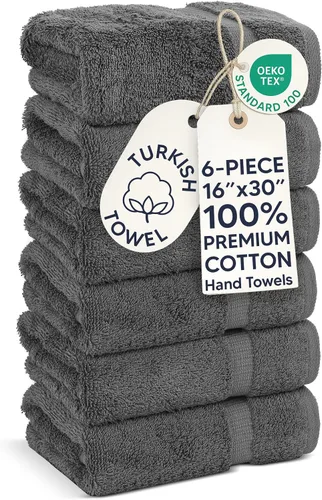 Miniatura 17 de Chakir Turkish Linens - Toallas turcas de 100% algodón, suaves y absorbentes (4 paños, color gris)