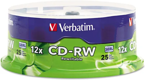 Verbatim CD-RW 700MB 2X-12X Disco regrabable - Paquete de 25 en cilindro