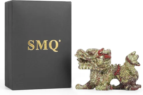 Miniatura 9 de SMQ Estatua de calavera de cabeza de dragón de cristal de 2 pulgadas, tallada a mano, piedra de sangre de África, piedras preciosas realistas