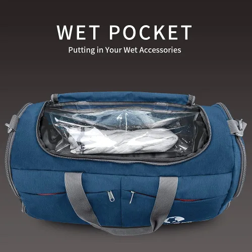 Miniatura 3 de Canway - Bolsa deportiva para gimnasio, bolsa de lona para viaje con compartimento para bolsa húmedo y para zapatos para hombres y mujeres, de 45 L