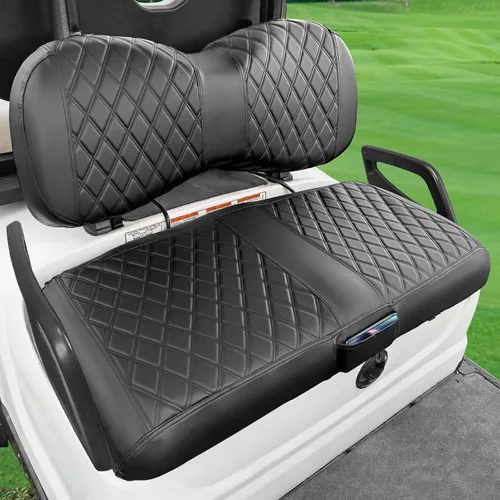 Miniatura 12 de EZGO Fundas de Asiento, Fundas de Asiento de Carrito de Golf para EZGO TXT 1994-2013 y EZGO RXV OEM Asiento Ordinario Cuero Marino Grueso Diamante