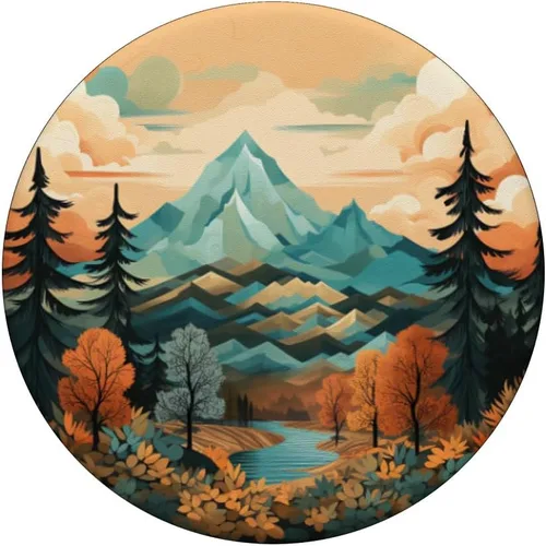 Miniatura 3 de PopSockets PopGrip estándar con diseño de montañas florales y paisajes bohemios