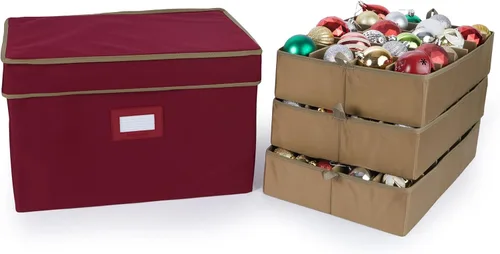 Miniatura 20 de Covermates Keepsakes – Caja de almacenamiento ajustable de 72 piezas – Capacidad para adornos de 4 pulgadas – Resistente – Asas – apilables