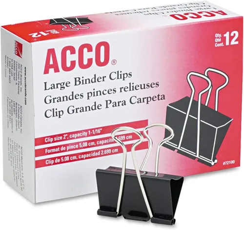 Miniatura 8 de ACCO 72062 - Clips para carpeta, medianos, color negro, 12 por caja, 2 cajas