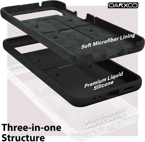 Miniatura 6 de oakxco Funda para teléfono Samsung Galaxy Z Flip 4, agarre de silicona líquida, bonita fina delgada cubierta de gel TPU de goma suave lisa