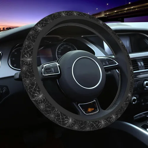 Miniatura 12 de Funda para volante con estampado de huellas de pata de cachorro gris dorado, accesorios de coche lindos para mujeres y niñas, femenino, universal