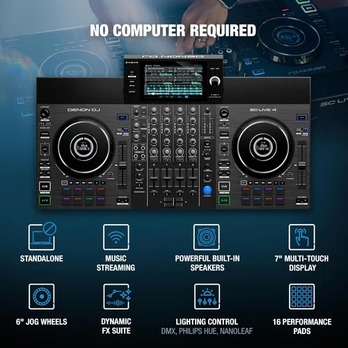 Miniatura 2 de Controlador DJ Denon DJ SC Live 4 y Monitores de Estudio M-AUDIO Forty Sixty Par para Grabación de Estudio, Producción Musical, Podcasting, Streaming