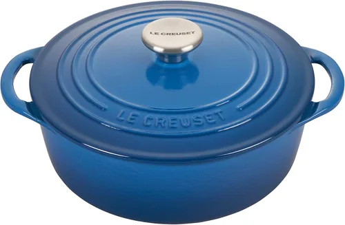 Miniatura 10 de Le Creuset - Horno holandés redondo poco profundo de hierro fundido, 2.75 cuartos de galón, Caribe