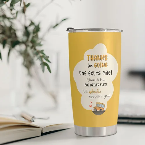 Miniatura 5 de Vaso de acero inoxidable para conductor de autobús, 20 onzas para apreciación del conductor del autobús/escuela