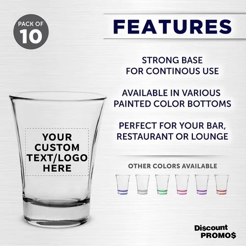 Miniatura 2 de Vasos de chupito personalizados de 2 onzas, juego de 10, paquete personalizado a granel, ideal para bodas, fiestas, cumpleaños, regalos, color negro