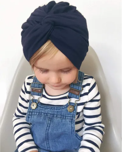 Miniatura 5 de DRESHOW BQUBO Baby Turban Hats Turban Bun Knot Baby Infant Beanie Baby Girl Soft Cute Toddler Cap