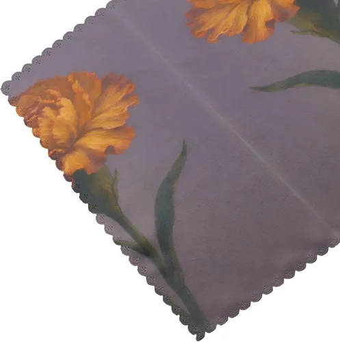 Miniatura 5 de Rectangular Placemats Set of 4, Heat Resistant Dusk Carnation Printed Kitchen Dining Table Mats