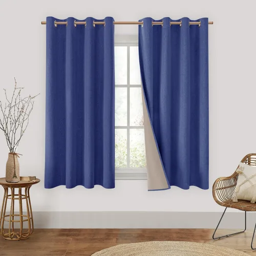 Miniatura 16 de Homeideas Cortinas Rosa Claro 100% Opacas de 84 Pulgadas de Largo, Gruesas Cortinas de Lino Sintético/Mezcla de Lino Texturizadas, Lindas Cortinas