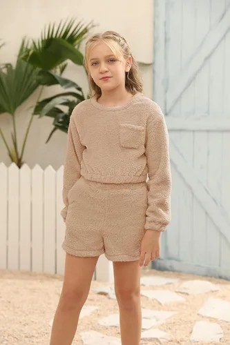 Miniatura 2 de Mafulus Conjunto de pantalones de dos piezas para niñas, cómodos, ligeros, de manga larga, con bolsillos