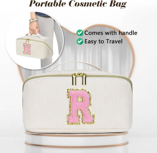 Miniatura 8 de Bolsa de cosméticos de viaje de gran capacidad, Beige, C Taza