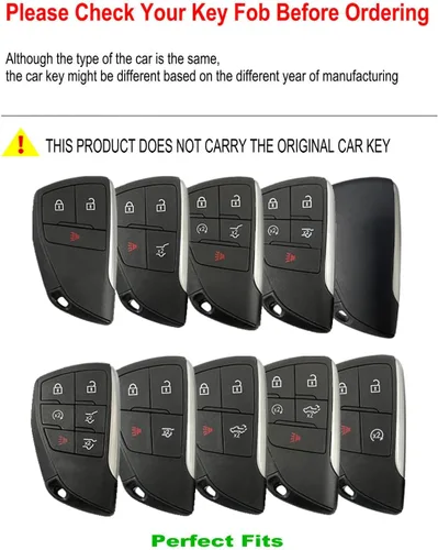 Miniatura 2 de para GMC Funda para Llavero de Coche de Cuero Soporte para Llavero Compatible para Chevy Tahoe Suburban Silverado GMC Sierra Yukon Denali Buick