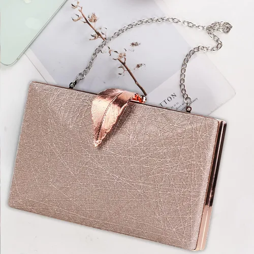 Miniatura 6 de Monederos pequeños para mujer, bolso de noche con cierre abatible estilo hoja, bolso de boda nupcial