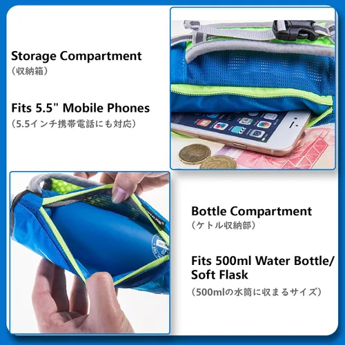 Miniatura 5 de JEELAD Soft Folding Water Bottles TPU Collapsible Flask Hydration Pack Ideal for Running Hiking Cycling Outdoor