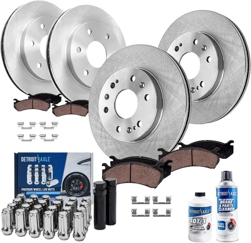 Miniatura 32 de Detroit Axle - Rotores de freno para Jeep Compass 2015-2022 Renegade 2016-2022 Fiat 500X 2016-2022, 2018, 2019, 2020, 2021. Reemplazo de rotores