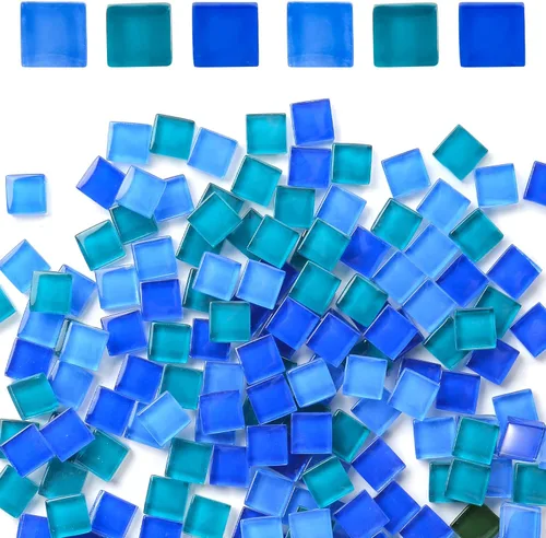 BigOtters 170 azulejos de mosaico a granel, 4.94 oz, piezas de vidrio de colores surtidos de vidrio opaco para decoración de mosaico del hogar